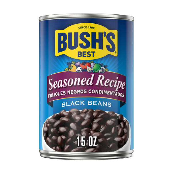 Bush's Best Seasoned Black Beans, 15 oz